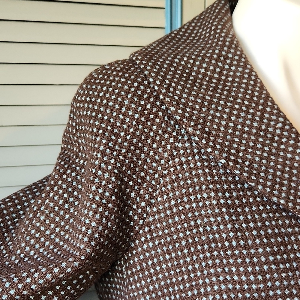 Vintage Liz Claiborne Brown Textured Double-Breasted Blazer - Picture 5 of 15
